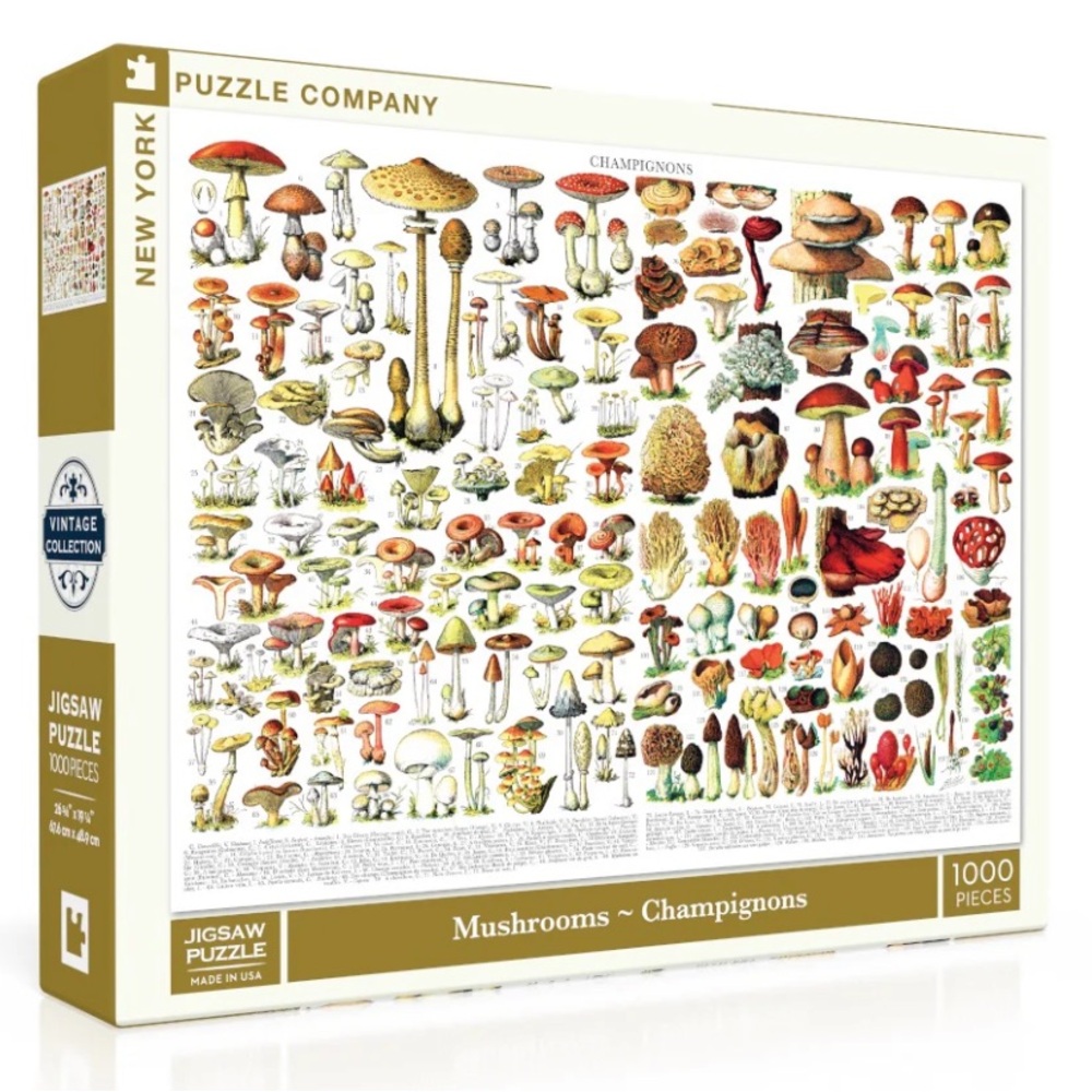 New York Puzzle Company Mushroom Jigsaw Puzzle 1000 Piece New Open Box